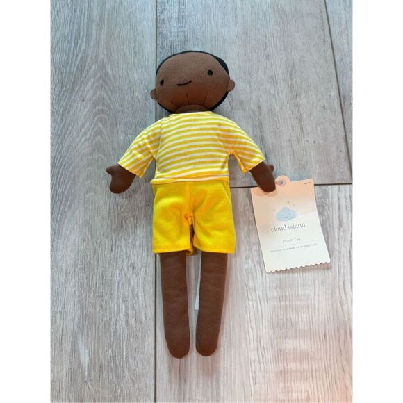 Target Cloud Island Black Plush Doll Lovey Yellow Boy - Picture 1 of 7